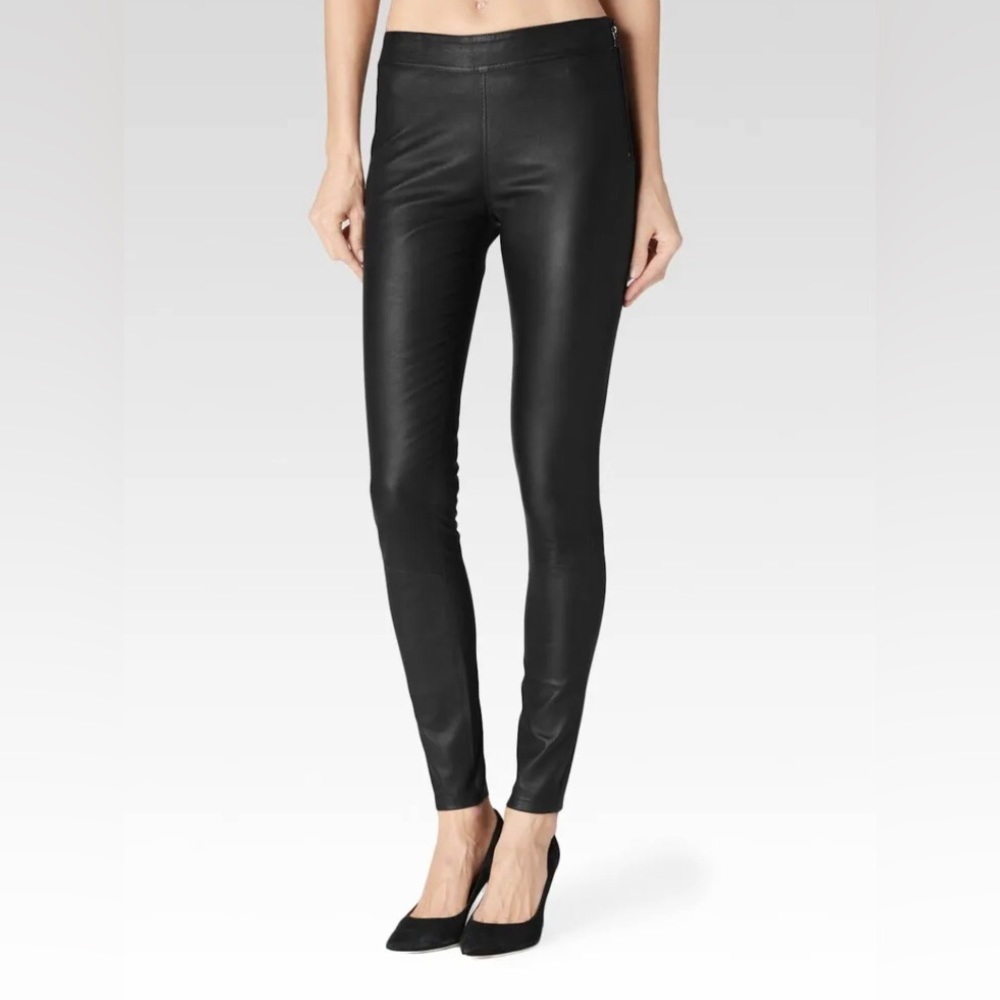 Paige Molly Black Leather Pants
